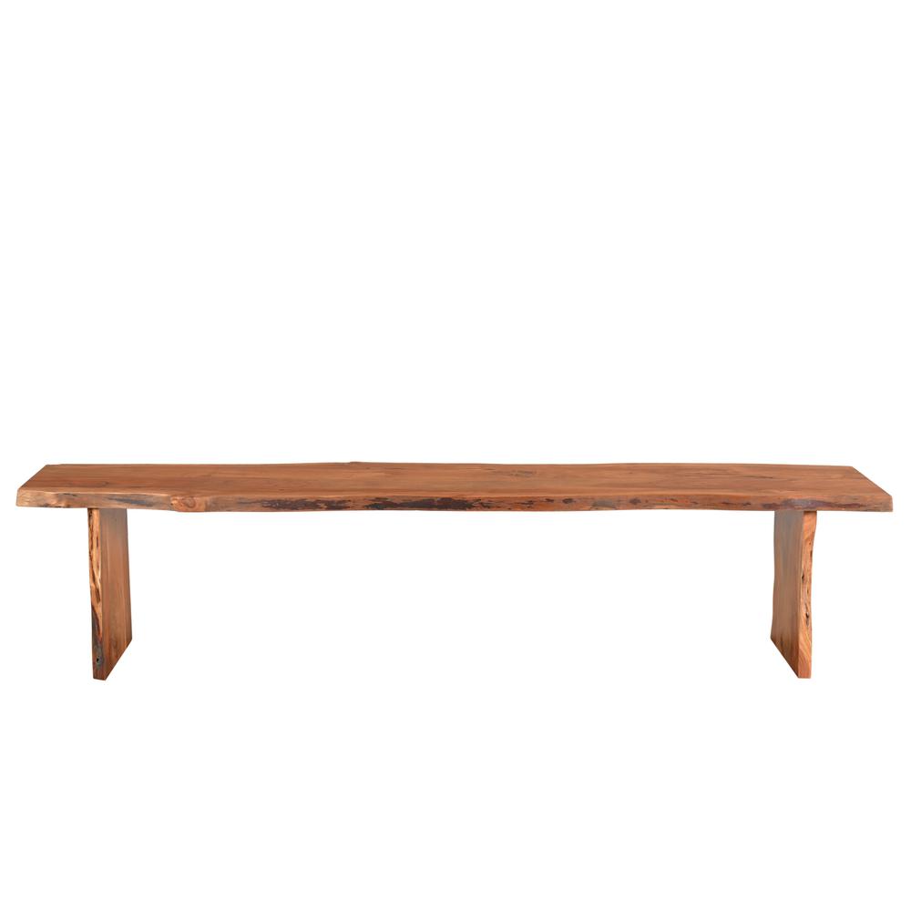 85" Brown Solid Wood Live Edge Dining Bench. Picture 3