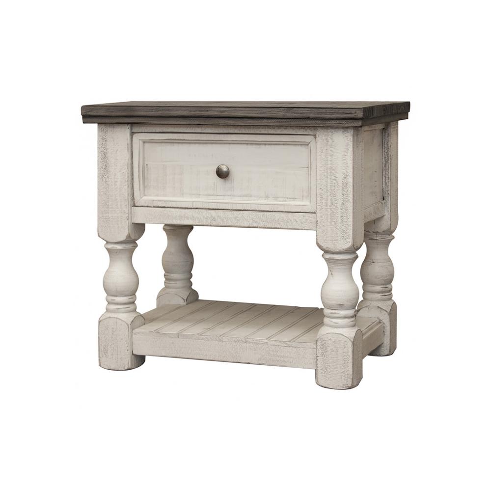 27" Ivory One Drawer Nightstand. Picture 1