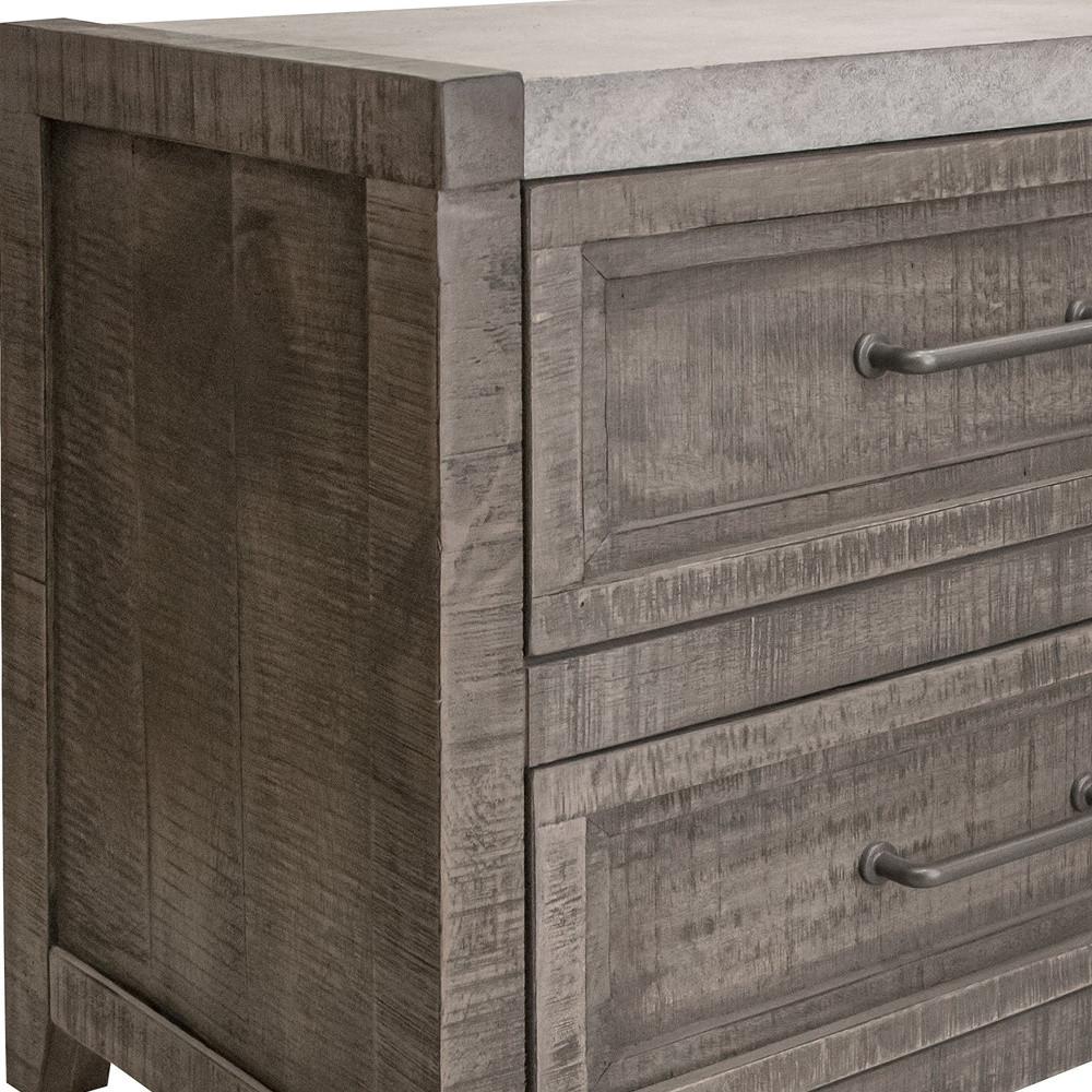 27" Gray Two Drawer Nightstand. Picture 3