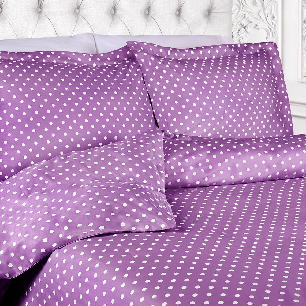 Lilac King Cotton Blend 600 Thread Count Washable Duvet Cover Set. Picture 4