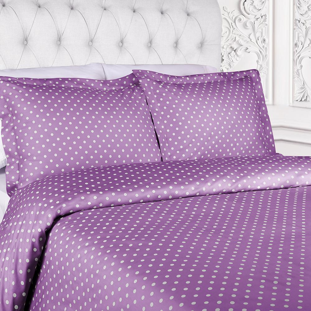 Lilac King Cotton Blend 600 Thread Count Washable Duvet Cover Set. Picture 3