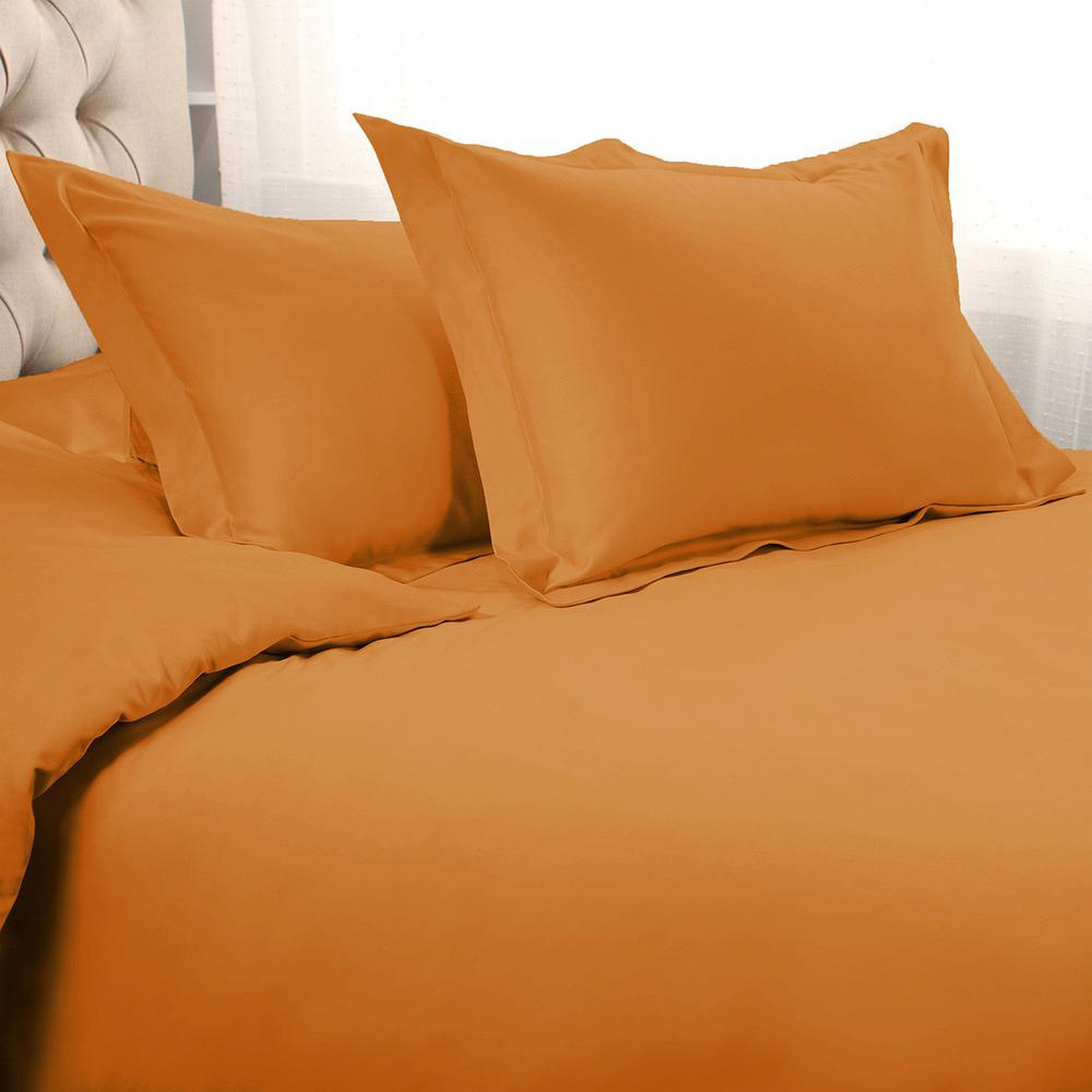 Orange Queen Cotton Blend 1200 Thread Count Washable Duvet Cover Set. Picture 2