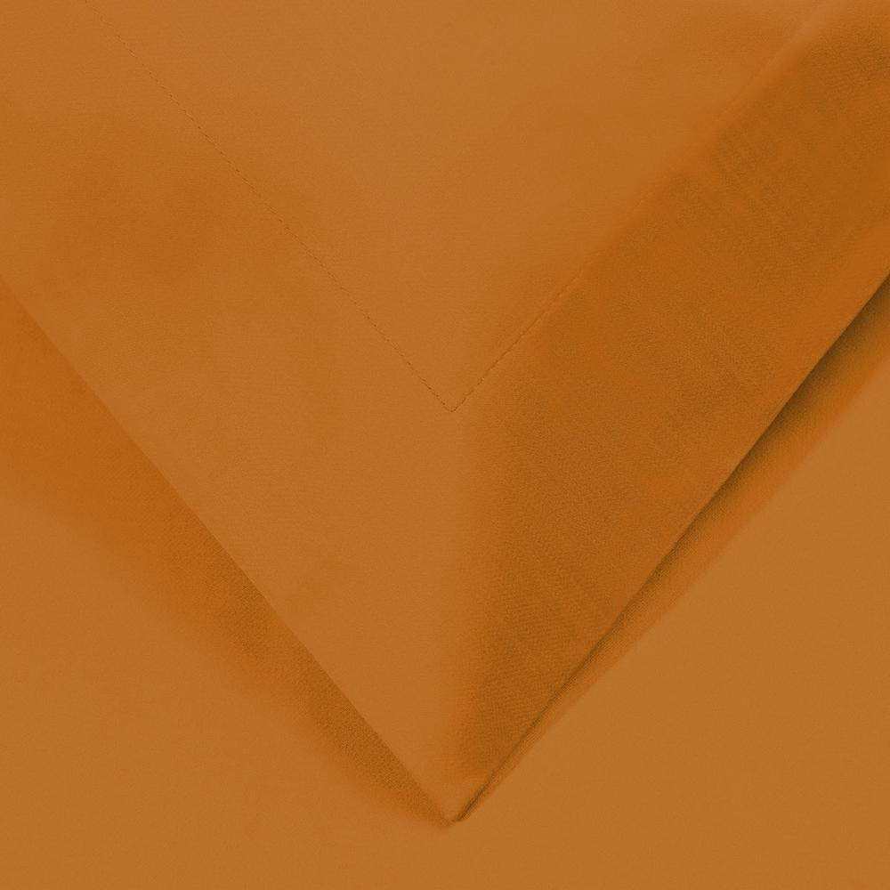 Orange Queen Cotton Blend 1200 Thread Count Washable Duvet Cover Set. Picture 5