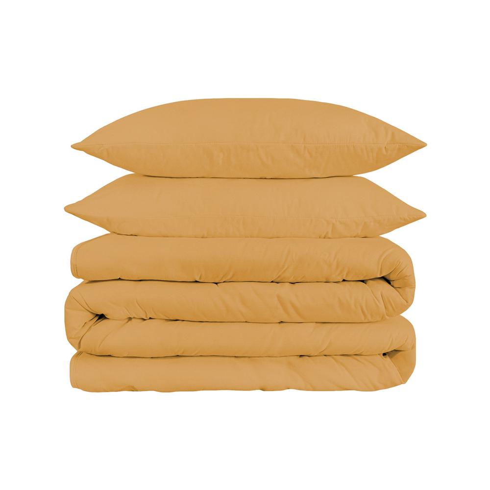 Gold Queen Cotton Blend 1500 Thread Count Washable Duvet Cover Set. Picture 1