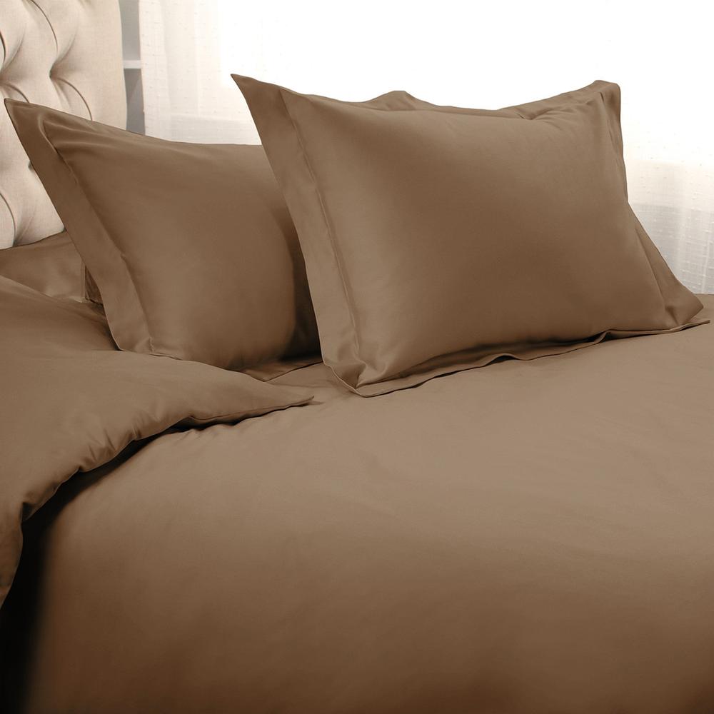 Taupe Queen Cotton Blend 1500 Thread Count Washable Duvet Cover Set. Picture 2