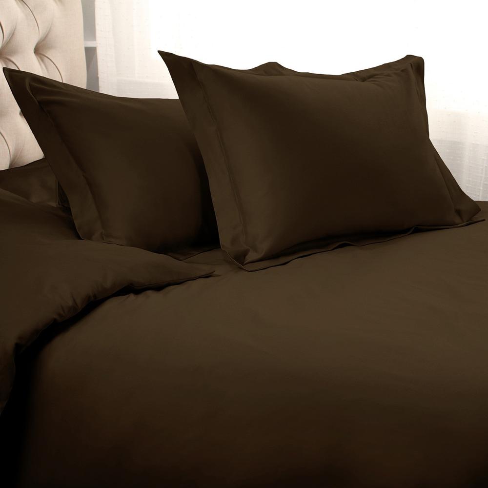 Dark Brown King Cotton Blend 1500 Thread Count Washable Duvet Cover Set. Picture 3
