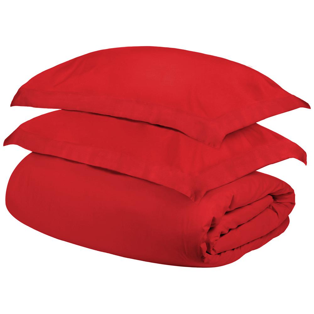 Red Queen Cotton Blend 300 Thread Count Washable Duvet Cover Set. Picture 1