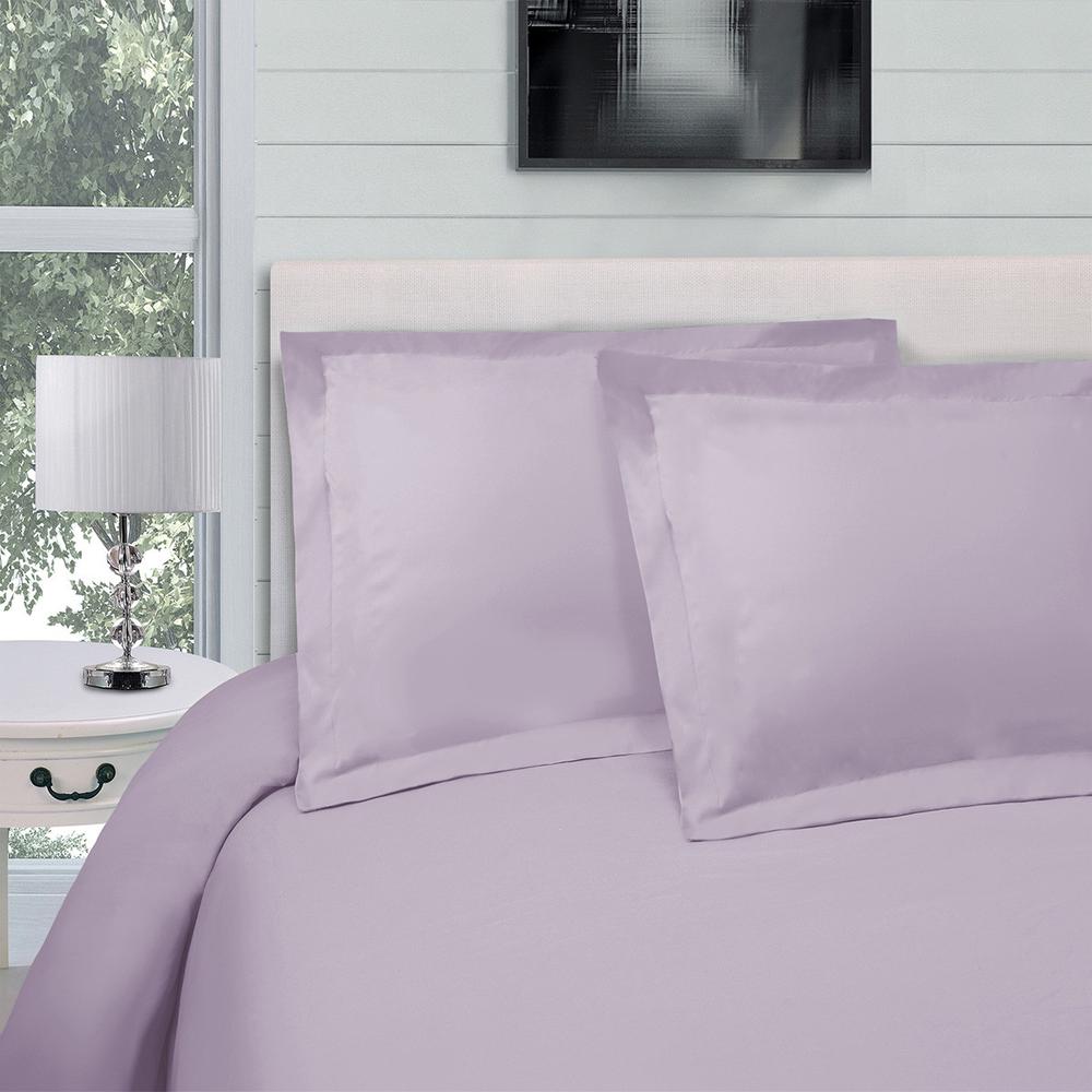 Pink Lavender King Cotton Blend 300 Thread Count Washable Duvet Cover Set. Picture 4
