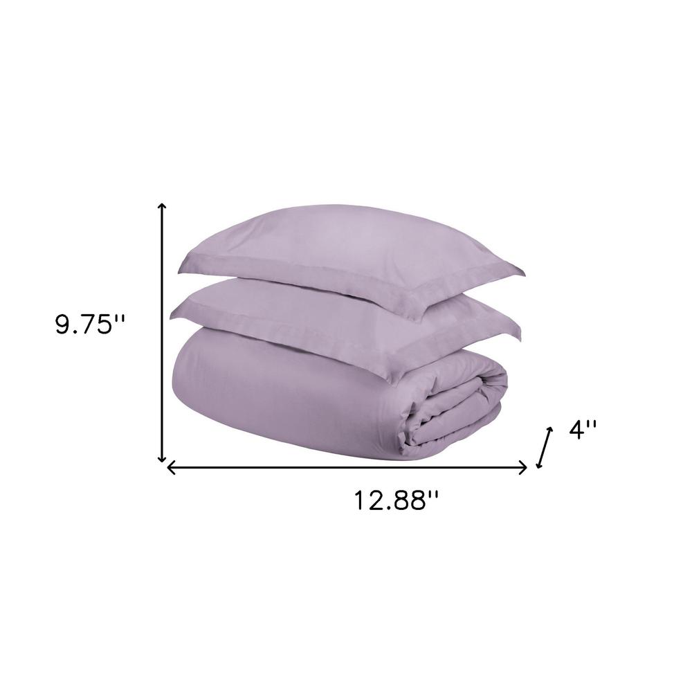 Pink Lavender King Cotton Blend 300 Thread Count Washable Duvet Cover Set. Picture 5
