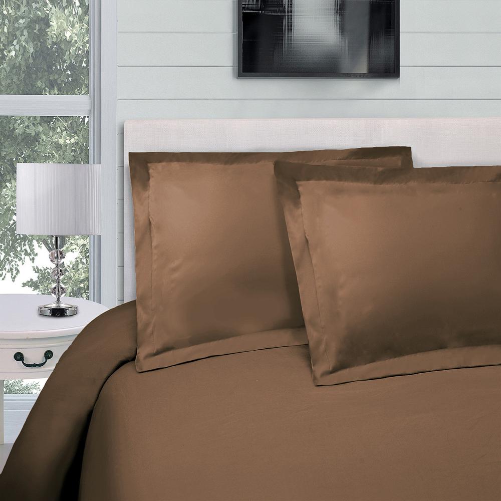 Taupe Twin Cotton Blend 300 Thread Count Washable Duvet Cover Set. Picture 4