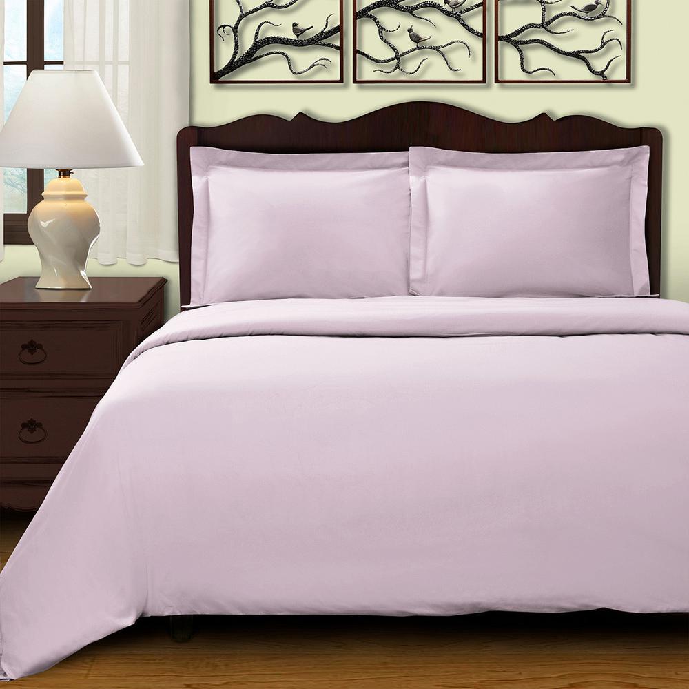 Lilac King Cotton Blend 400 Thread Count Washable Duvet Cover Set. Picture 3