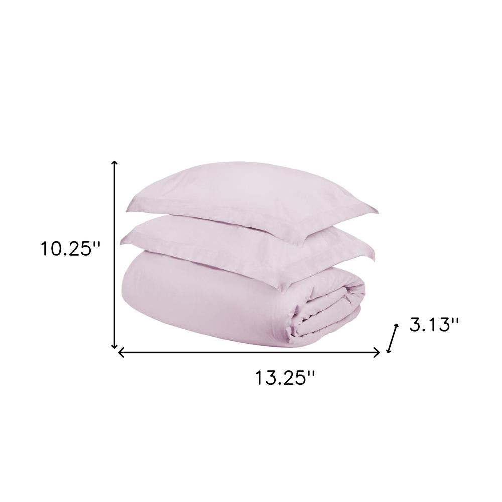 Lilac King Cotton Blend 400 Thread Count Washable Duvet Cover Set. Picture 4