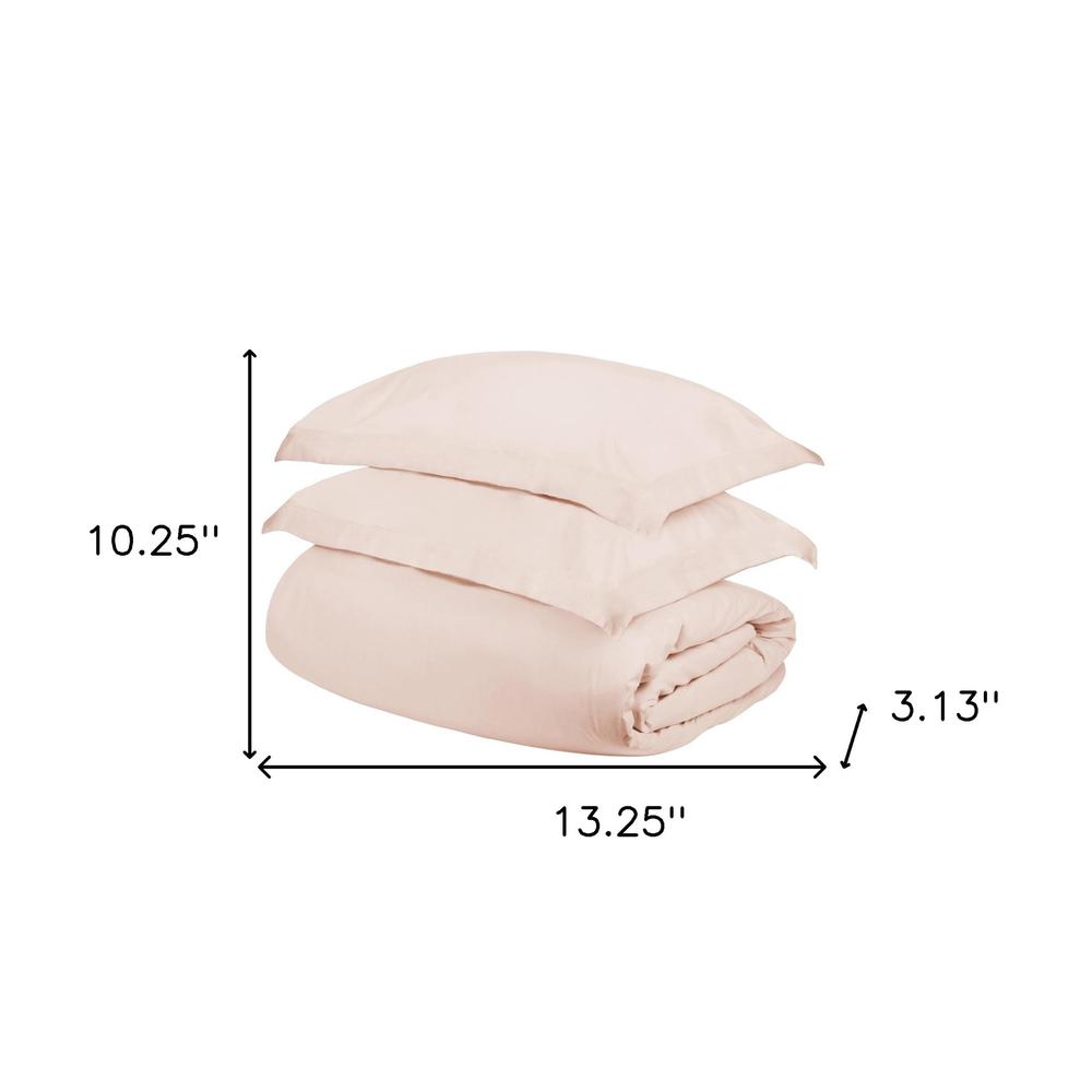 Pink King Cotton Blend 400 Thread Count Washable Duvet Cover Set. Picture 5