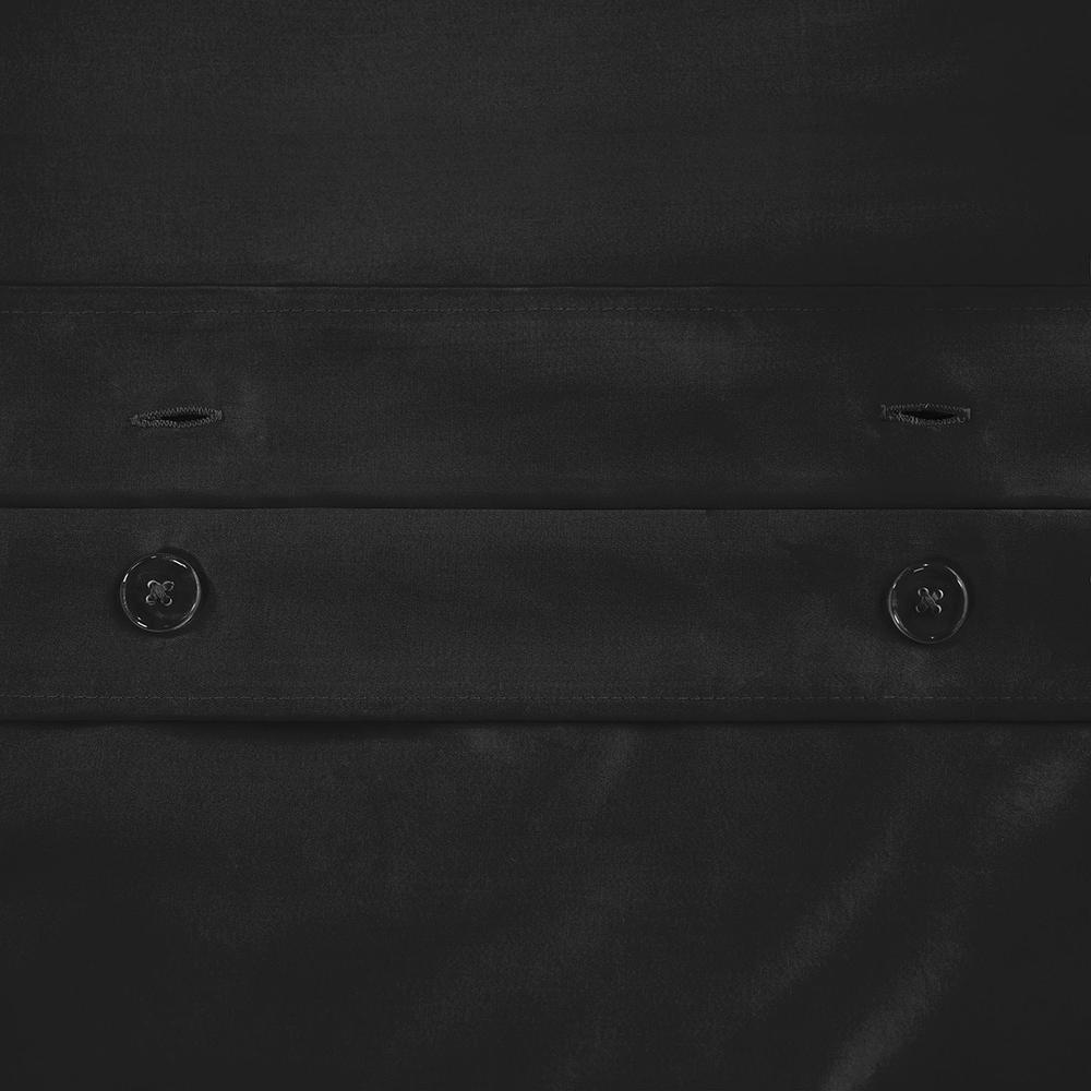 Black Queen Cotton Blend 650 Thread Count Washable Duvet Cover Set. Picture 6