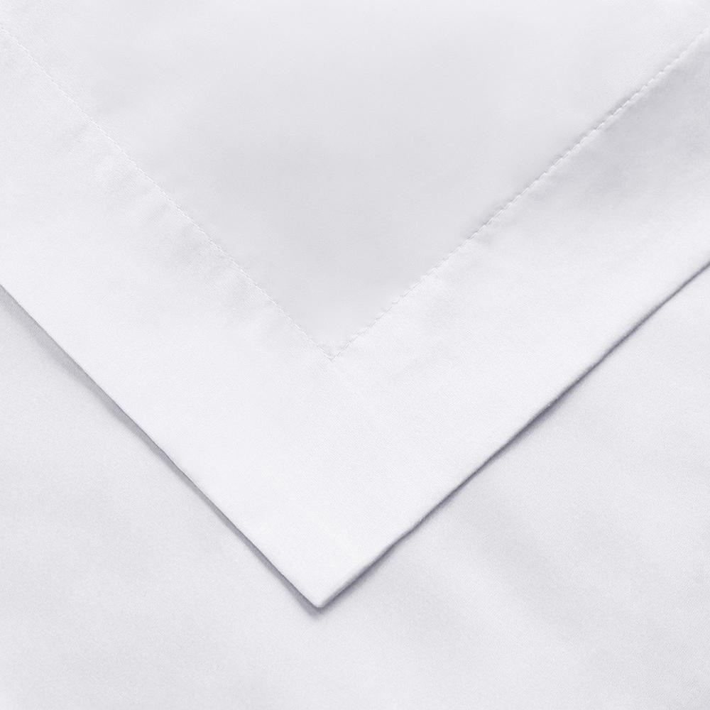 White Twin Cotton Blend 650 Thread Count Washable Duvet Cover Set. Picture 3