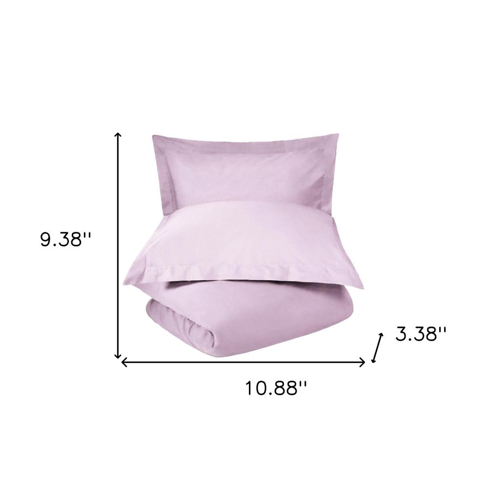 Lilac Queen 100% Cotton 300 Thread Count Washable Duvet Cover Set. Picture 6