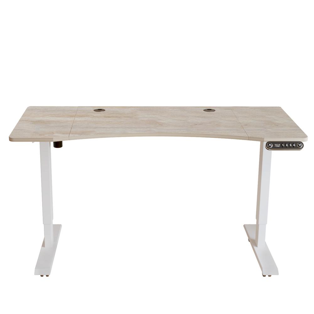 55" Adjustable White Unique Standing Desk. Picture 1
