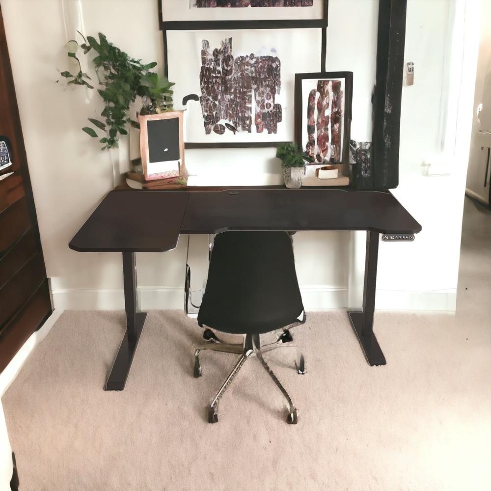 59" Adjustable Black L Shape Standing Desk. Picture 6