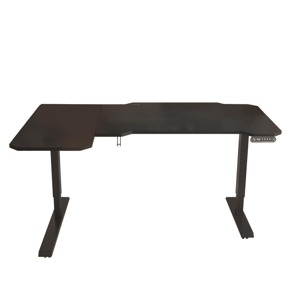 59" Adjustable Black L Shape Standing Desk. Picture 1