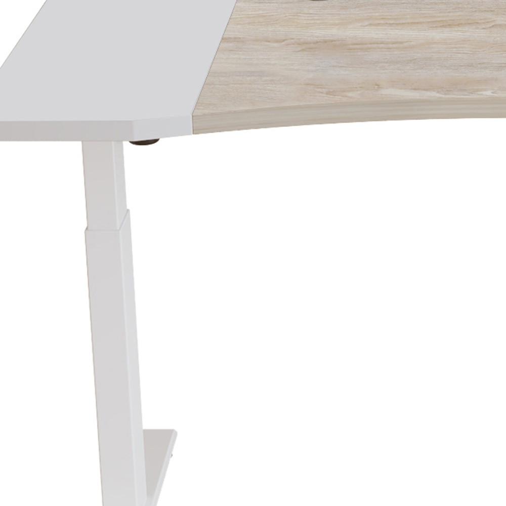 63" Adjustable White Unique Standing Desk. Picture 3