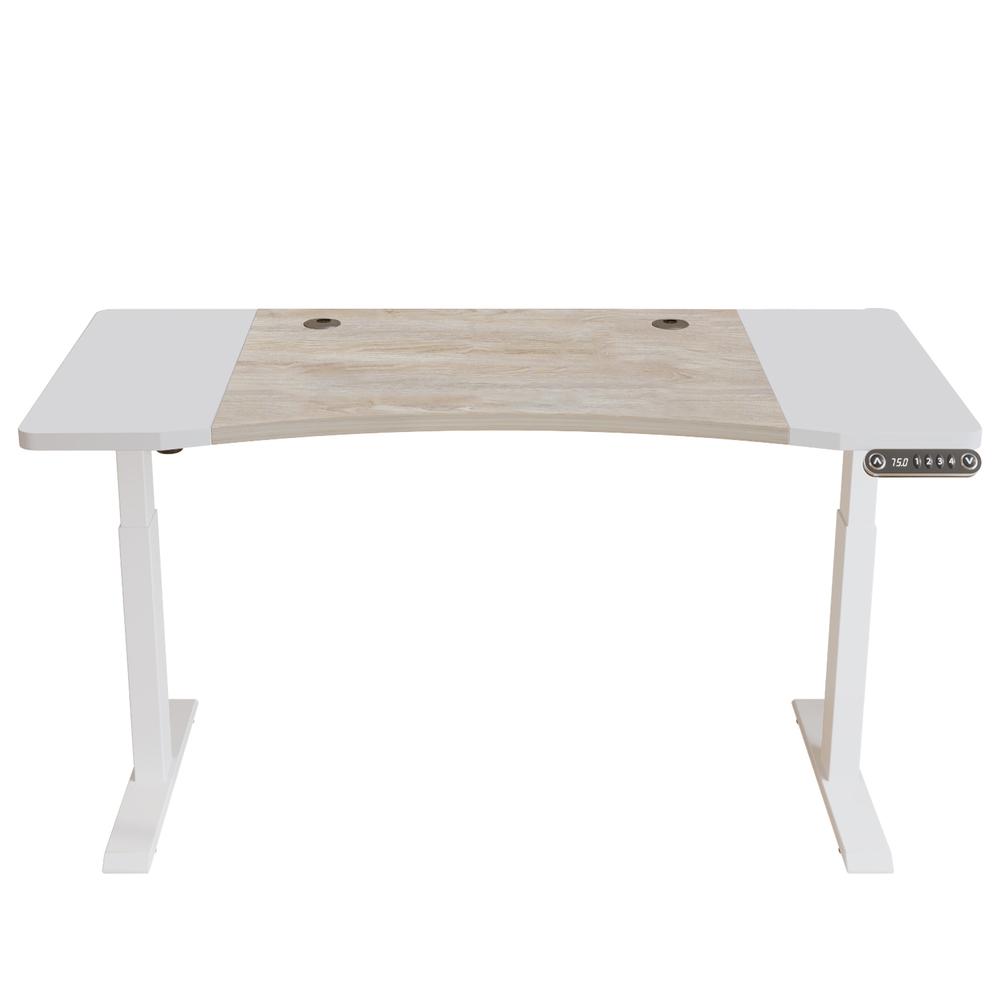 63" Adjustable White Unique Standing Desk. Picture 1
