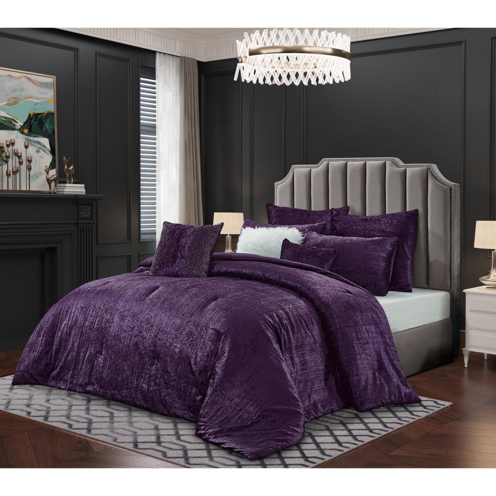 Purple Queen Polyester 220 Thread Count Washable Down Comforter Set. Picture 6