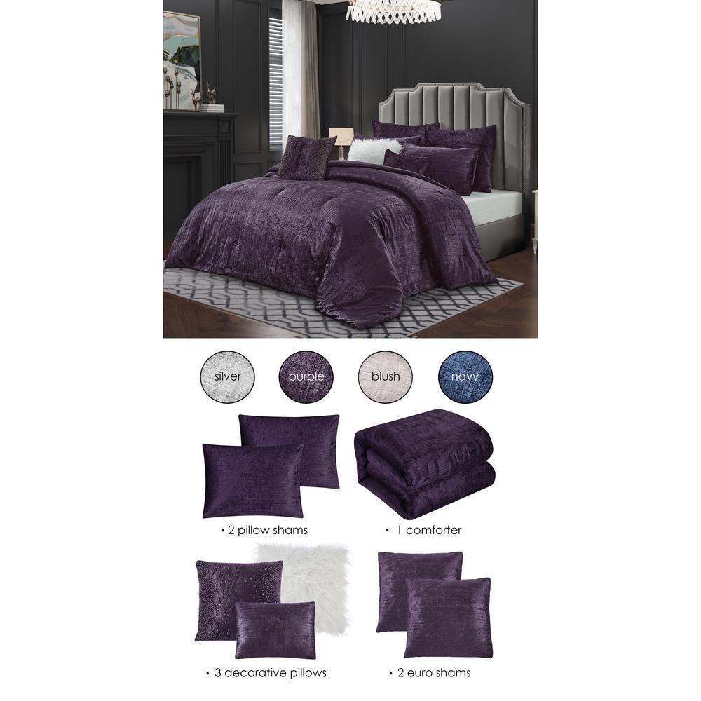 Purple Queen Polyester 220 Thread Count Washable Down Comforter Set. Picture 2