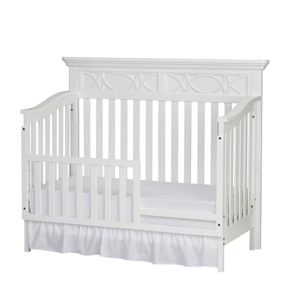 White Solid and Manufactured Wood Standard Four In One Convertible Crib. Picture 1