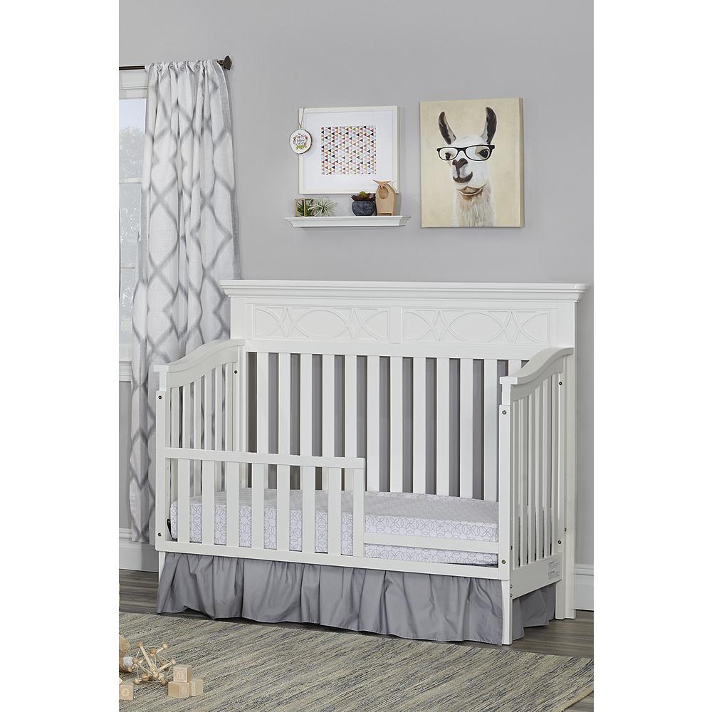 White Solid and Manufactured Wood Standard Four In One Convertible Crib. Picture 6