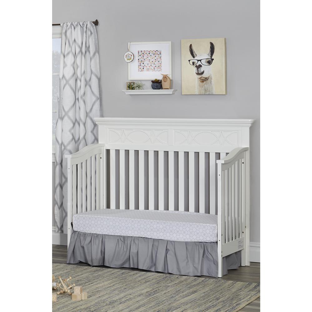 White Solid and Manufactured Wood Standard Four In One Convertible Crib. Picture 7