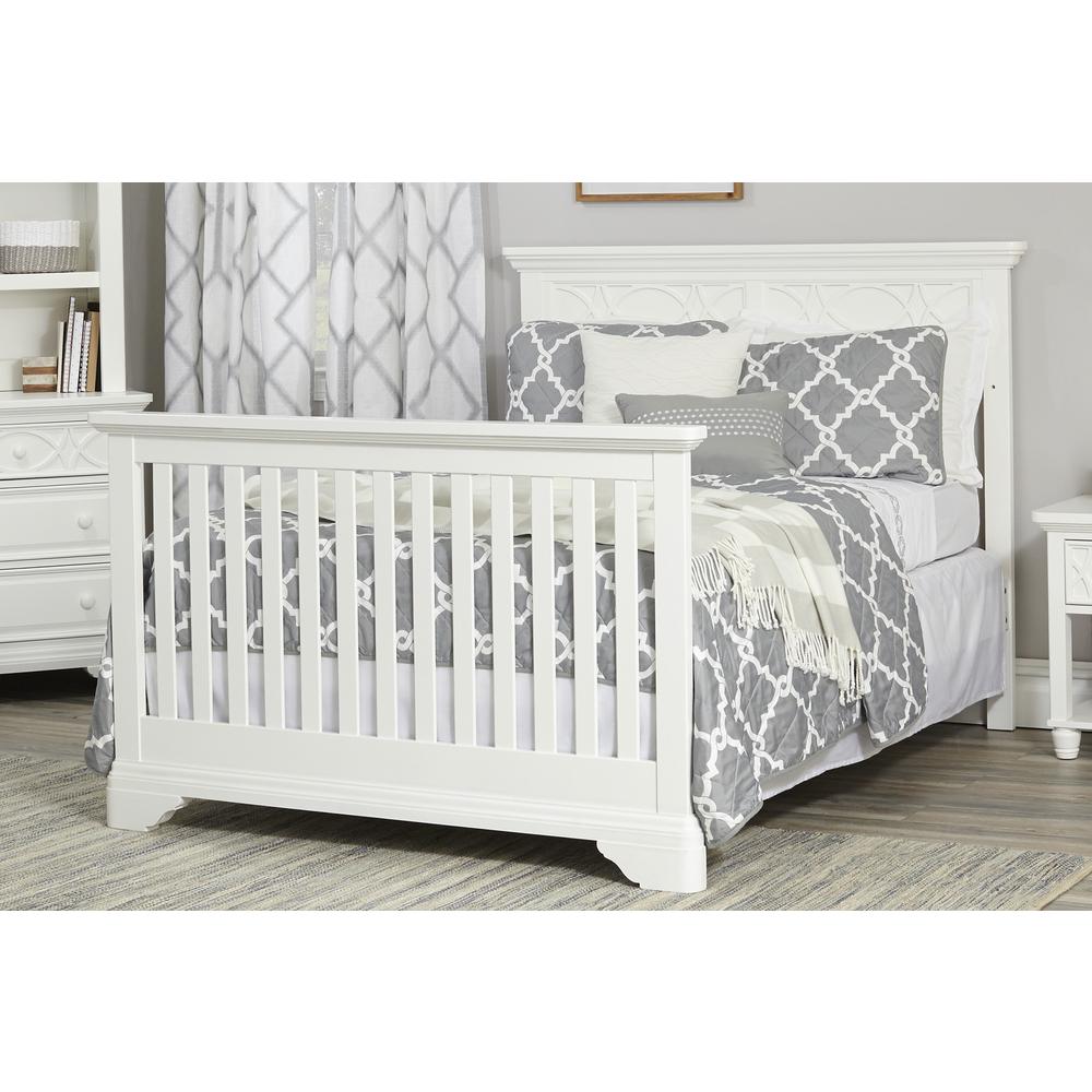 White Solid and Manufactured Wood Standard Four In One Convertible Crib. Picture 8