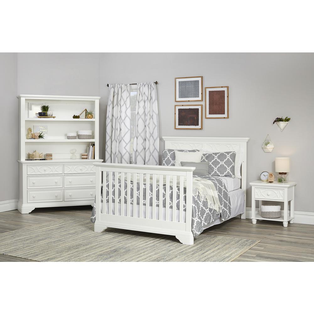 White Solid and Manufactured Wood Standard Four In One Convertible Crib. Picture 9