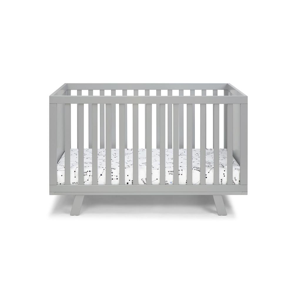 Light Gray Solid and Manufactured Wood Standard Three In One Convertible Crib. Picture 1