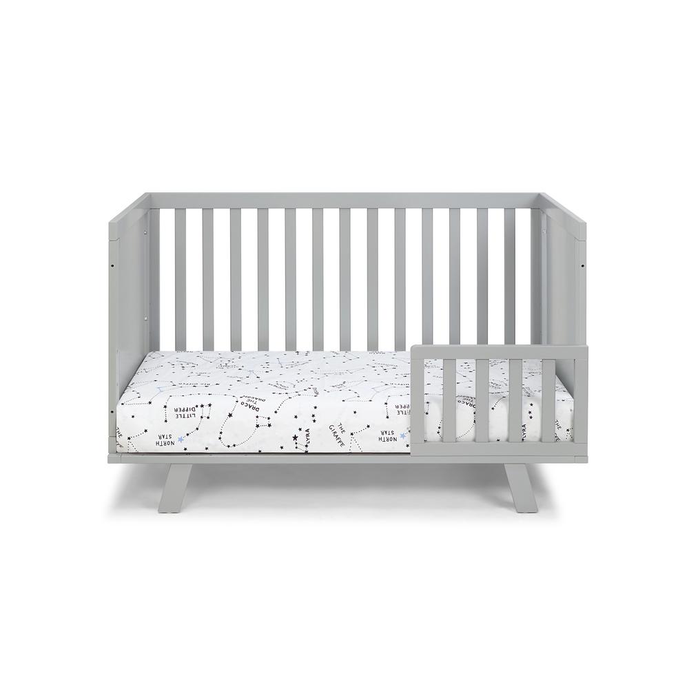 Light Gray Solid and Manufactured Wood Standard Three In One Convertible Crib. Picture 3