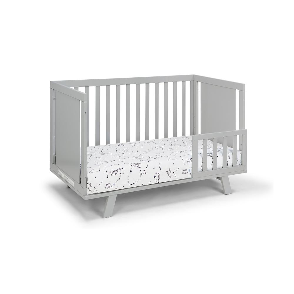 Light Gray Solid and Manufactured Wood Standard Three In One Convertible Crib. Picture 4