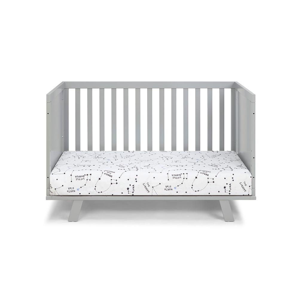 Light Gray Solid and Manufactured Wood Standard Three In One Convertible Crib. Picture 5