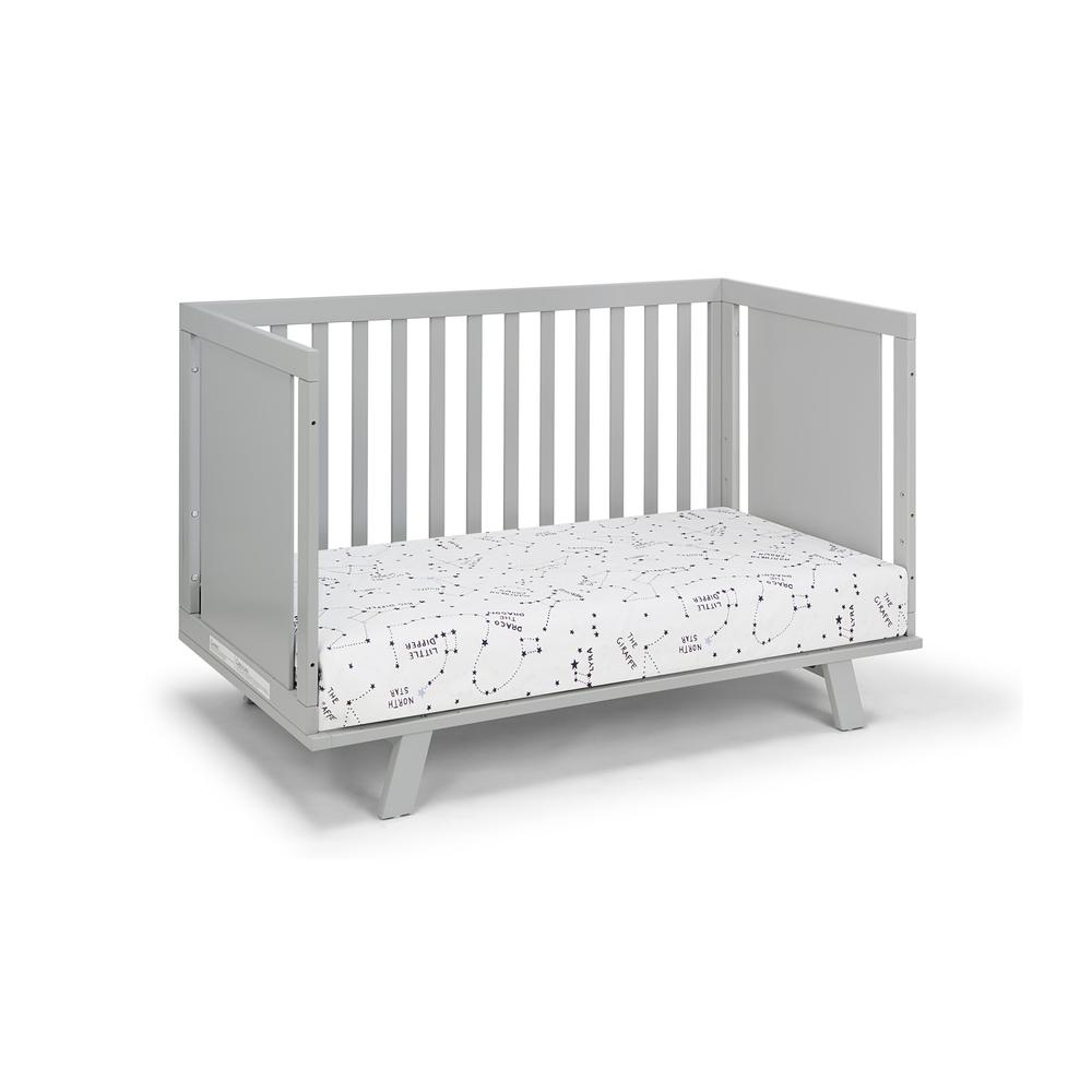 Light Gray Solid and Manufactured Wood Standard Three In One Convertible Crib. Picture 6