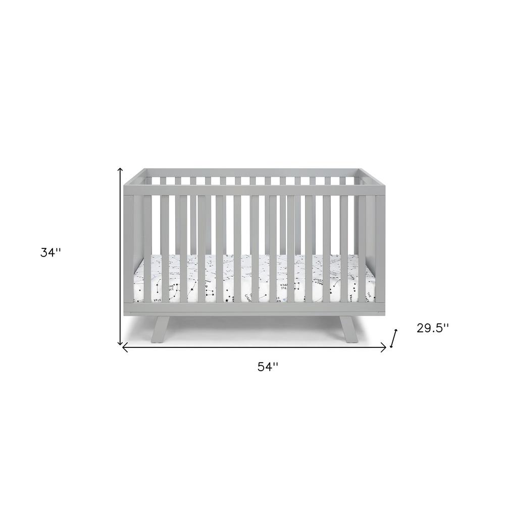 Light Gray Solid and Manufactured Wood Standard Three In One Convertible Crib. Picture 8