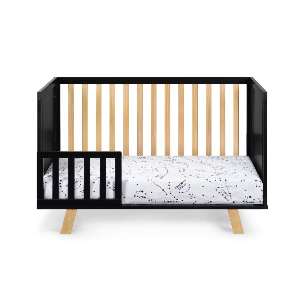Black Solid and Manufactured Wood Standard Three In One Convertible Crib. Picture 3