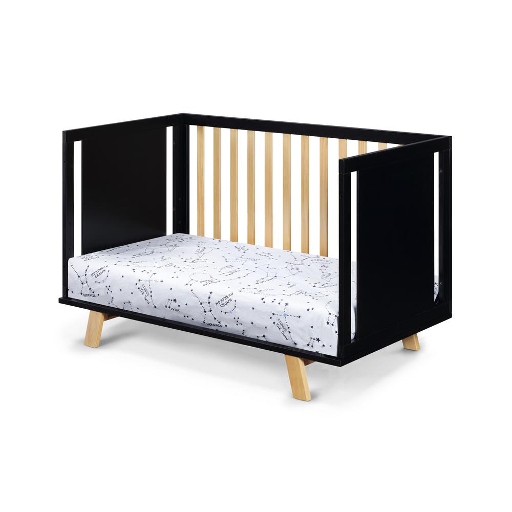 Black Solid and Manufactured Wood Standard Three In One Convertible Crib. Picture 6