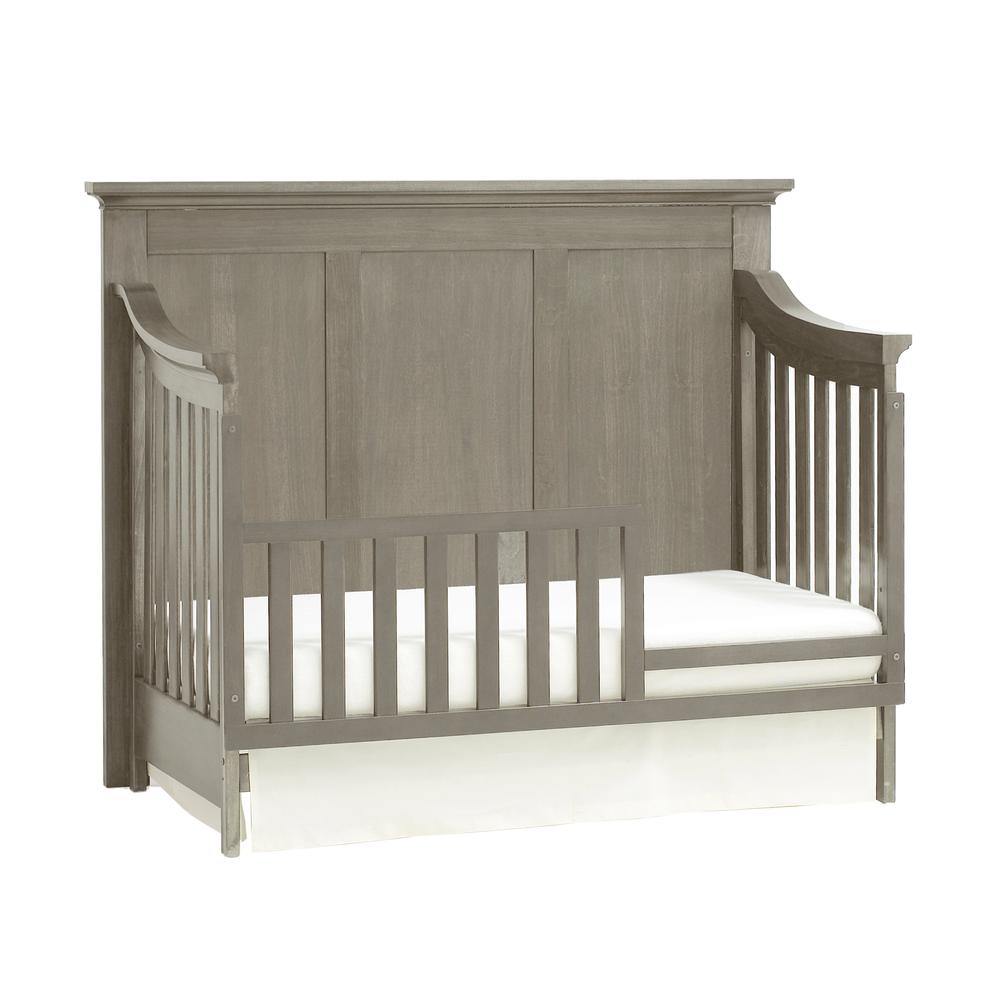 Ash Gray Solid and Manufactured Wood Standard Four In One Convertible Crib. Picture 4