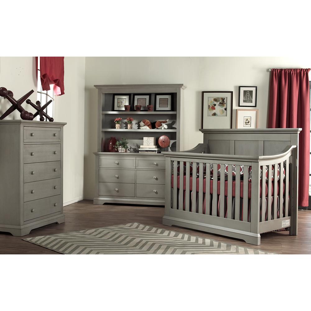 Ash Gray Solid and Manufactured Wood Standard Four In One Convertible Crib. Picture 5
