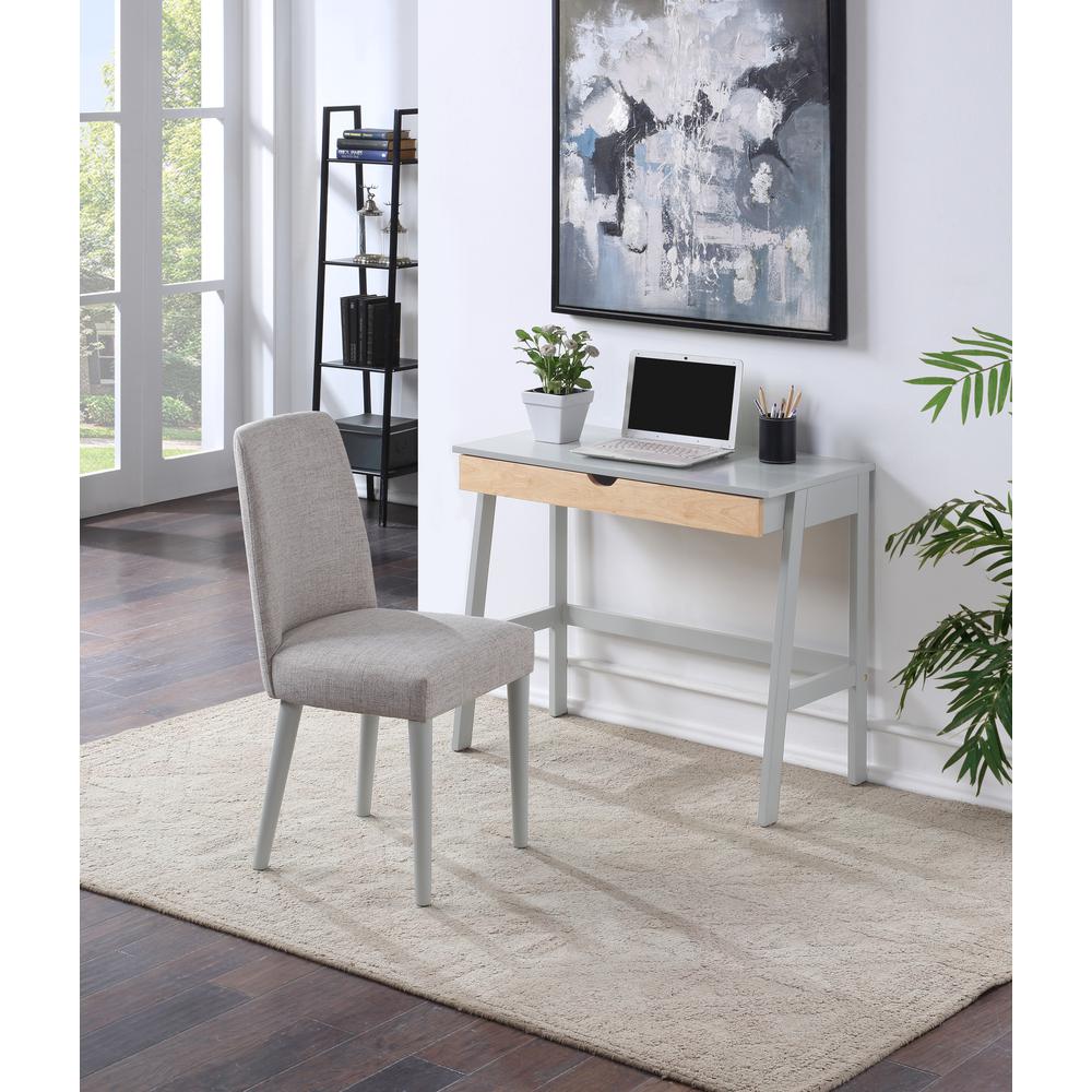 36" Gray and Natural Writing Desk. Picture 5