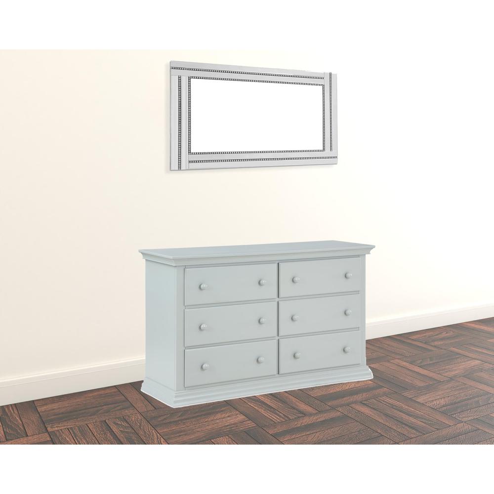 56" Gray Solid and Manufactured Wood Six Drawer Double Dresser. Picture 3
