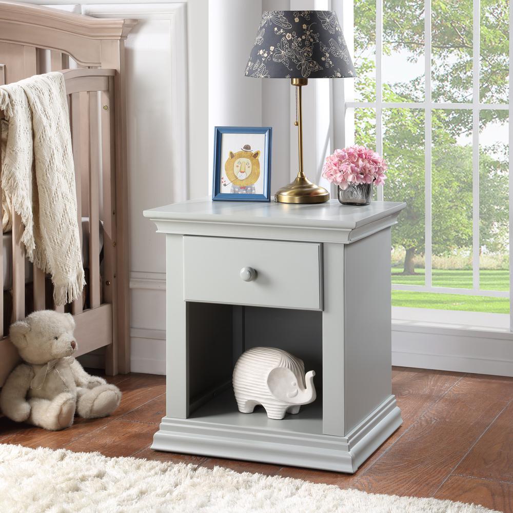 24" Gray One Drawer Nightstand. Picture 5