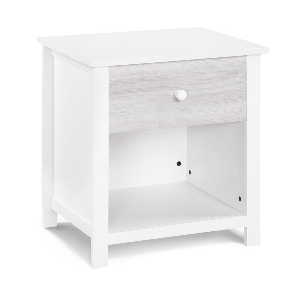 24" White and Gray One Drawer Nightstand. Picture 2