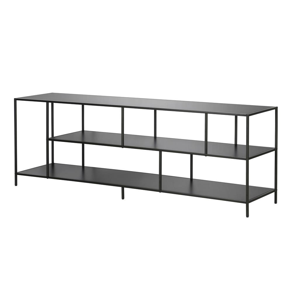 70" Black Metal Open shelving TV Stand. Picture 4