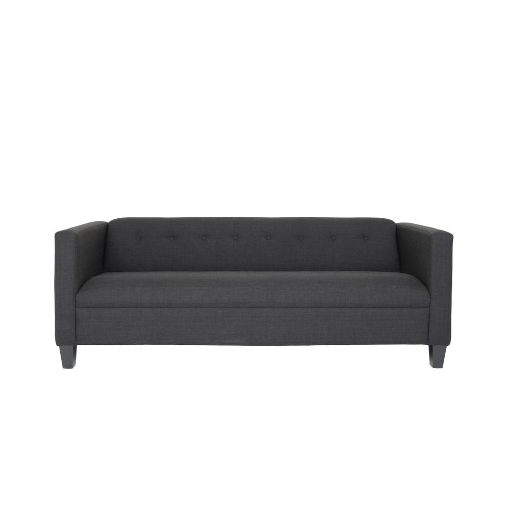 80" Black Polyester Sofa. Picture 3