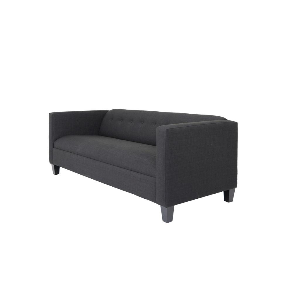 80" Black Polyester Sofa. Picture 1