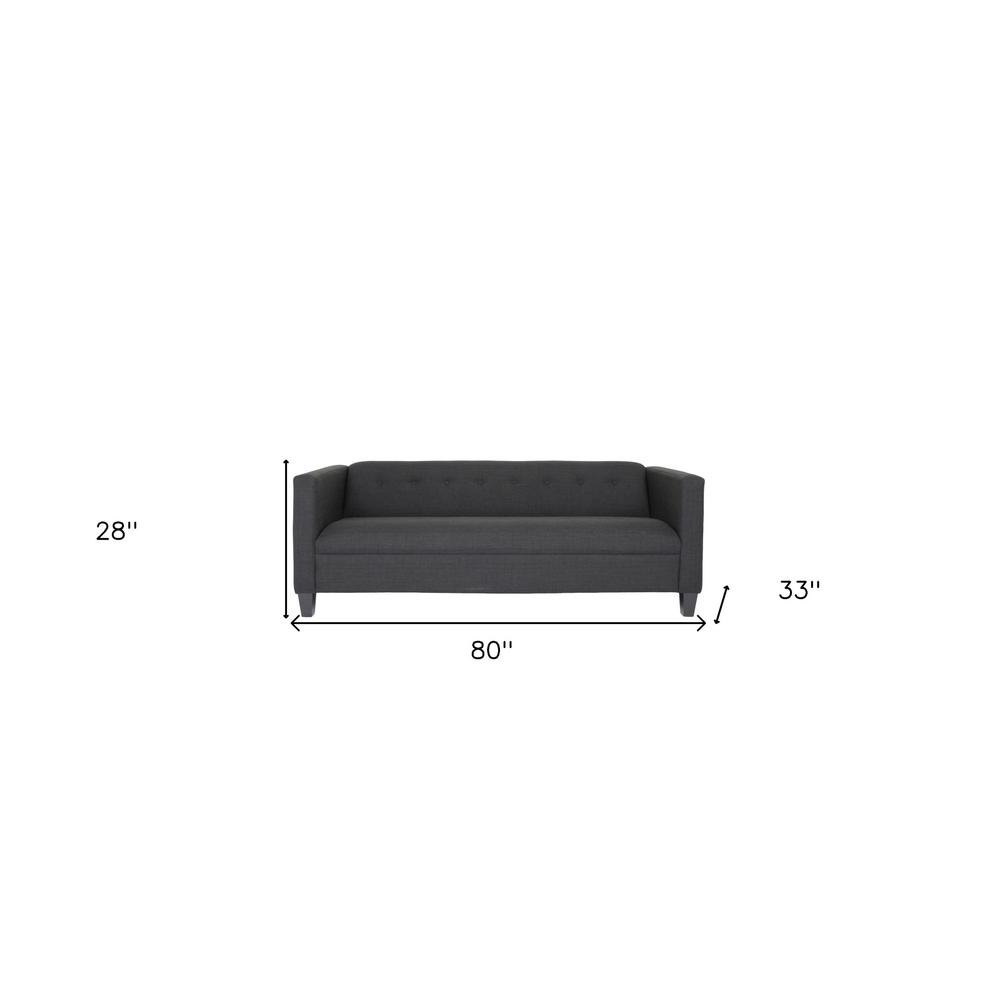 80" Black Polyester Sofa. Picture 5